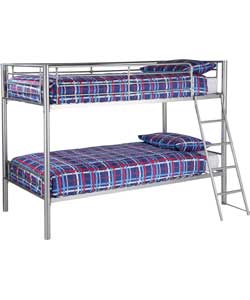 Unbranded Kenny Silver Bunk Bed Frame with Bobby Mattress