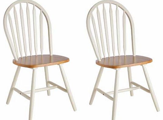 Unbranded Kentucky White and Natural Stain Pair of Dining