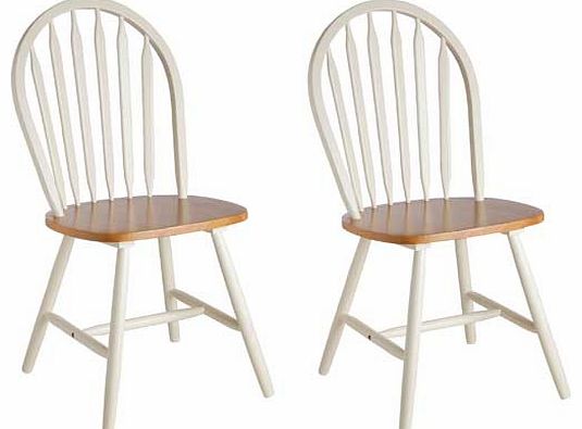 These Kentucky dining chairs have a white solid wood frame and natural finish. A classic. functional design. these chairs are perfect for a family kitchen or dining room. Part of the Kentucky collection Supplied as a pair. Seat height 44cm. Off white
