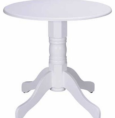 Perfect for smaller dining areas. this white circular dining table from the Kentucky range will bring a traditional feel to your home. Part of the Kentucky collection Size of table H76. diameter 76cm. Rubberwood. Weight of table 12.3kg. Packed flat f