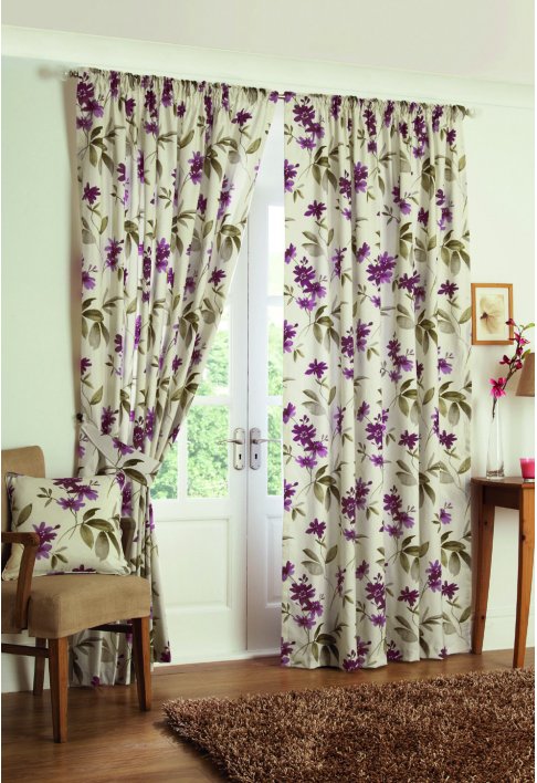 Unbranded Kerena Aubergine Lined Curtains