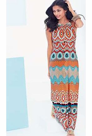 Make a statement in our seaside inspired print maxi dress, with key hole detailing in figure flattering jersey. Its a relaxed summer style thats totally on trend. Dress Features: Washable 95% Polyester, 5% Elastane Length approx. 137 cm (54 ins)