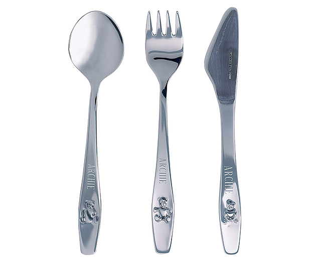 Unbranded Kid` Teddy Cutlery Set-Personalised