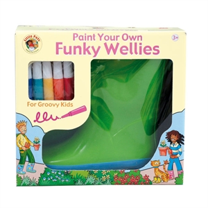Unbranded Kids Funky Paint Your Own Green Wellies (Small)