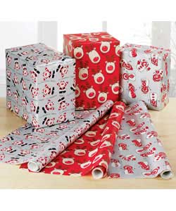 Includes 3 rolls of 56 grm gift wrapping paper (10m x 70cm each).3 different designs in pack -