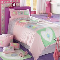 Kids Hearts and Flowers Bedding
