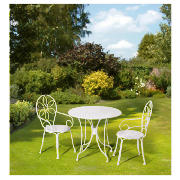 With a classical design this kids bistro set includes 2 chairs and a round table. With a steel frame