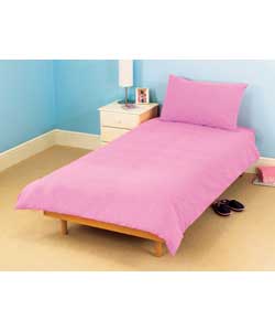Kids Plain Dye Single Duvet Cover Set - Pink