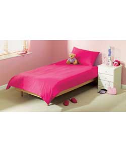 Includes flat sheet, fitted sheet and 1 pillowcase