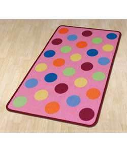 Unbranded Kids Polka Dot Rug - Pink