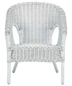 Unbranded Kids Woven Rattan Stacking Chair - White