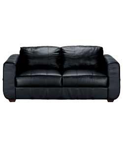 Kiev Large Leather Sofa - Black