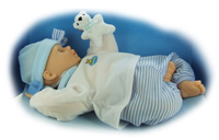 Kisses & Cuddles Laughing Baby Doll 50cm (Blue)