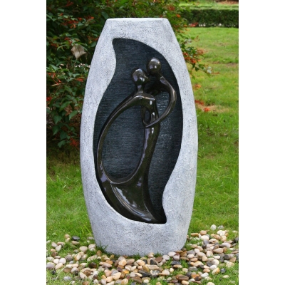 Unbranded Kissing Couple In Blue Granite Water Feature