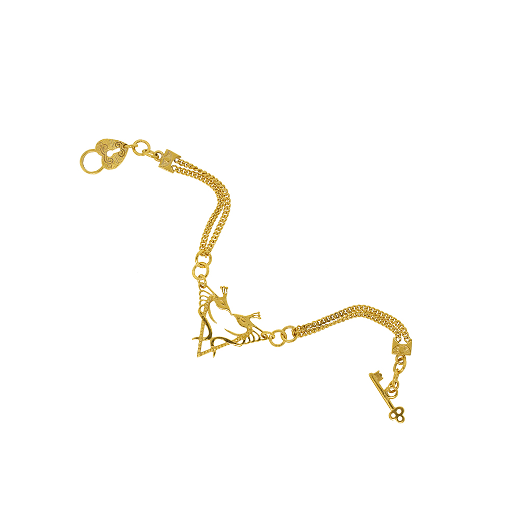 Unbranded Kissing Peacock Bracelet - Gold