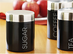 Kitchen Black Enamel Storage Jars