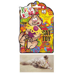 This hard-wearing rubber toy comes with 2 catnip-coated mice which are stuffed into the kong - the w