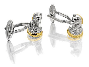 Unbranded Knight Chess Piece Two Tone Swivel Cufflink 014538