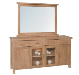 Knightsbridge 4 Door Sideboard With Wall Mirror