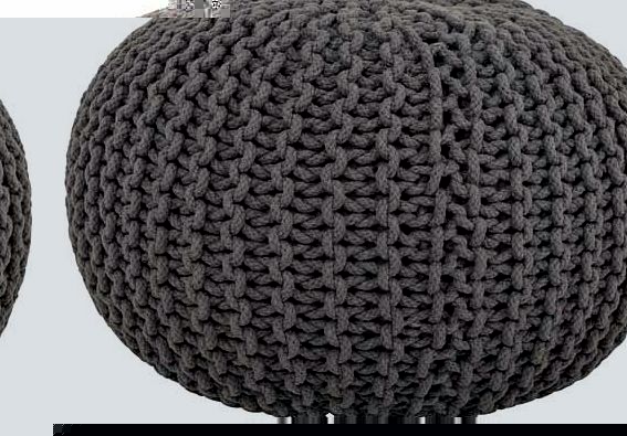 Looking to add a splash of colour and style to your room. the contemporary accent knitted trend with a comfy pouffe - perfect for creating a relaxed. informal vibe for any living room. Size H35. W53. D53cm. Weight 3kg. Sponge clean only. EAN: 5060306