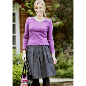 Unbranded Kolam A-line Denim Organic Cotton Wrap Skirt