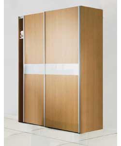 Sliding doors. Includes hanging rail and shelf. Size (H)220, (W)182.4, (D)64cm. Packed flat for