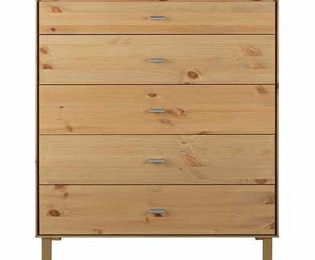 Part of the Kolding collection Size H106. W80. D40cm. 28kg. Pine. 5 drawers with metal runners. Plastic handles. Self-assembly - 1 person recommended. FSC certified wood. EAN: 5707252049638. (Barcode EAN=5707252049638)