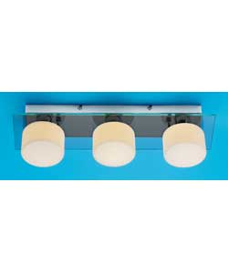 Unbranded Kossi Glass and Chrome 3 Light Bathroom Flush