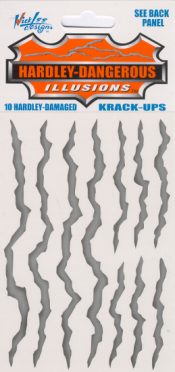 Krack ups are used as fake cracks on painted metal surfaces like cars, fridges and toolboxes