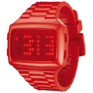 Unbranded L.E.D. - Red Unisex Watch With Date And Alarm
