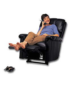 La-z-Boy Black Leather Reclining Chair