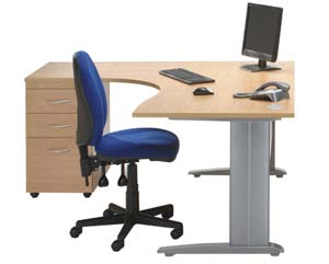 Unbranded Labors radial desk with pedestal