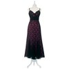 Lace dress with adjustable straps and contrast lining, mesh godets at hemline and concealed back zip