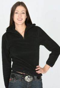 Ladies 1/2 Zip Plain Fleece Top