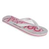 Ladies Animal Starr Print Flip Flop. White Pink