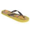 Ladies Animal Starr Print Flip Flop. Yellow/Brown