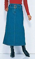 Ladies Belted Denim Skirt