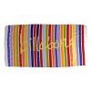 Another classic towel from billabong!    Its striped colours in green  purple  yellow and orange mak