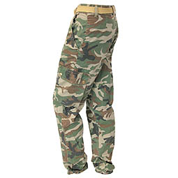 Ladies Camo Combat Trousers With Belt