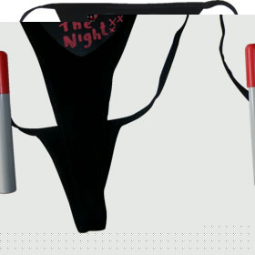 A superb innovation. A superb innovation. The high-quality black thong has a panel of flexible