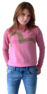 Ladies Evisu Jumper-pink Donna logo