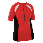 Unbranded Ladies Hi Wicking Cycle Jersey Red/Black Size 12