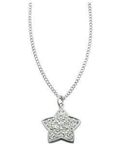 Ladies Ice Sterling Silver Cubic Zirconia Star Pendant