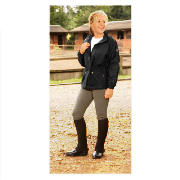 This black lightweight riding jacket is ideal for horse riding. It has a shower proof exterior with 