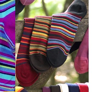 Unbranded Ladies Multi-striped Organic Cotton Socks