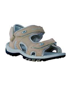 Lightweight Nubuck upper.Removable strap which can be converted into a slide sandal. Adjustable heel