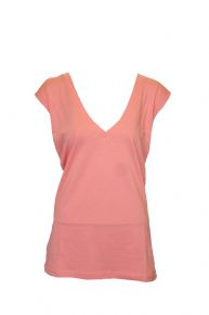 Ladies V Neck Cap Sleeve Hooded Top