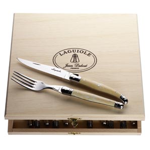 Unbranded Laguiole Steak Knives and Forks Boxed Cutlery Set, Stainless Steel, 12-Piece