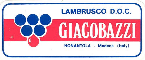 Lambrusco D.O.C. Giacobazzi Logo Sticker (12cm x 5cm)