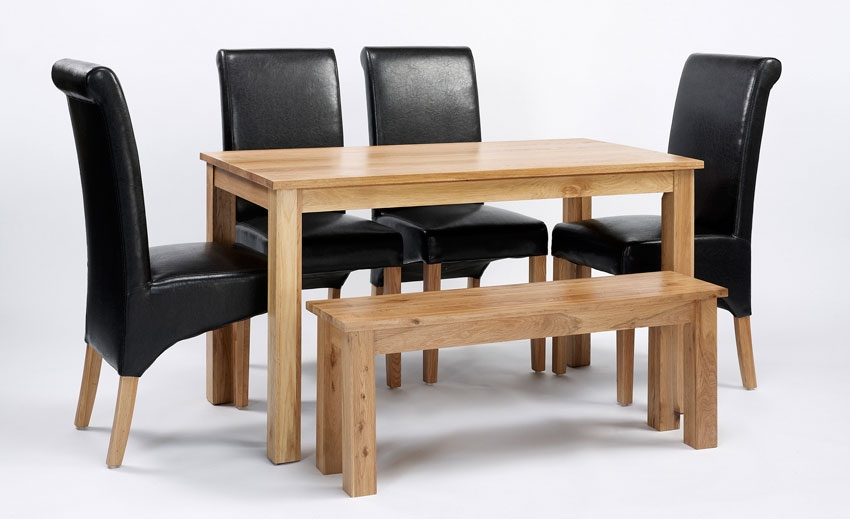 Unbranded Lansdown Oak Dining Table and 2 or 4 Brown